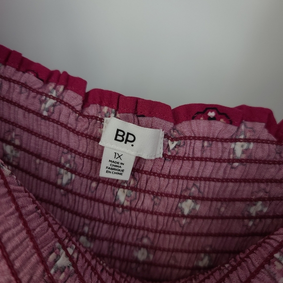 BP Floral Long Puff Sleeve Smocked Square Neck Top - Picture 3 of 7